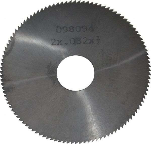 Made in USA - 2" Diam x 0.032" Blade Thickness, 1/2" Arbor Hole Diam, 110 Teeth, Solid Carbide Jeweler's Saw - Uncoated - Caliber Tooling