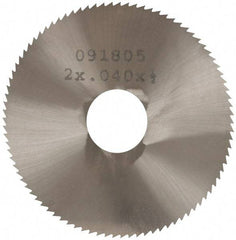 Made in USA - 2" Diam x 0.04" Blade Thickness, 1/2" Arbor Hole Diam, 110 Teeth, Solid Carbide Jeweler's Saw - Uncoated - Caliber Tooling