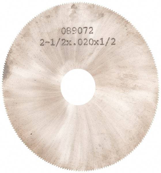 Made in USA - 2-1/2" Diam x 0.02" Blade Thickness, 1/2" Arbor Hole Diam, 190 Teeth, Solid Carbide, Jeweler's Saw - Uncoated - Caliber Tooling