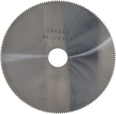 Made in USA - 3" Diam x 0.045" Blade Thickness, 1/2" Arbor Hole Diam, 168 Teeth, Solid Carbide Jeweler's Saw - Uncoated - Caliber Tooling