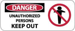 NMC - "Danger - Unauthorized Persons - Keep Out", 7" Long x 17" Wide, Rigid Plastic Safety Sign - Rectangle, 0.05" Thick, Use for Accident Prevention - Caliber Tooling