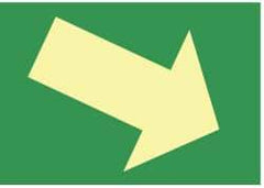 NMC - Right Down Arrow (Graphic), Plastic Exit Sign - 10" Wide x 7" High, Glow-in-the-Dark - Caliber Tooling