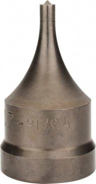 Cleveland Steel Tool - 17/32 Inch Diameter Round Ironworker Punch - 1-1/16 Inch Body Diameter, 1-7/32 Inch Head Diameter, 2-1/8 Inch Overall Length - Caliber Tooling