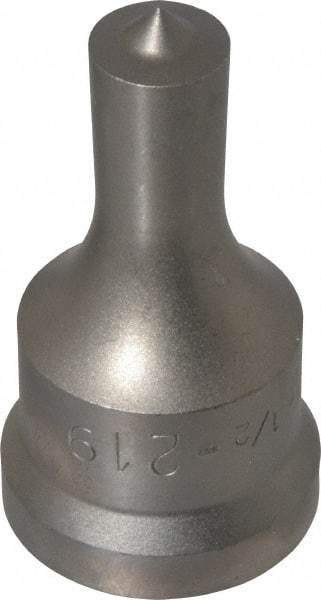 Cleveland Steel Tool - 1/2 Inch Diameter Round Ironworker Punch - 1-1/16 Inch Body Diameter, 1-7/32 Inch Head Diameter, 2-1/8 Inch Overall Length - Caliber Tooling