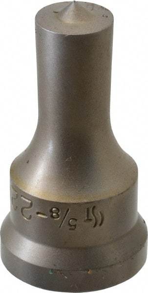 Cleveland Steel Tool - 5/8 Inch Diameter Round Ironworker Punch - 1-1/16 Inch Body Diameter, 1.24 Inch Head Diameter, 2-3/16 Inch Overall Length - Caliber Tooling