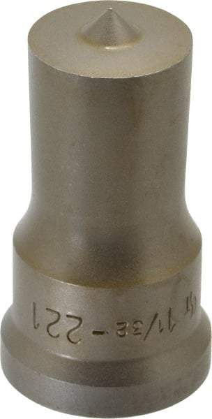 Cleveland Steel Tool - 1-1/32 Inch Diameter Round Ironworker Punch - 1-7/32 Inch Body Diameter, 1-3/8 Inch Head Diameter, 2-3/8 Inch Overall Length - Caliber Tooling