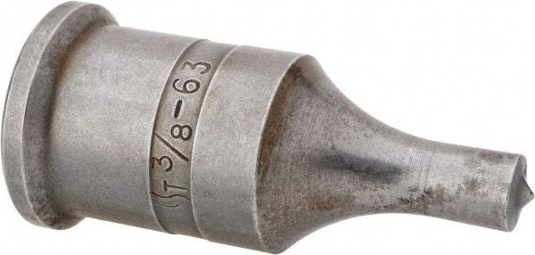 Cleveland Steel Tool - 3/8 Inch Diameter Round Ironworker Punch - 1 Inch Body Diameter, 1-3/16 Inch Head Diameter, 2-7/16 Inch Overall Length - Caliber Tooling