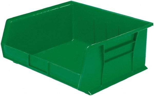 Akro-Mils - 75 Lb. Load Capacity, 14-3/4" Deep, Green Polymer Hopper Stacking Bin - 7" High x 16-1/2" Wide x 14-3/4" Long - Caliber Tooling