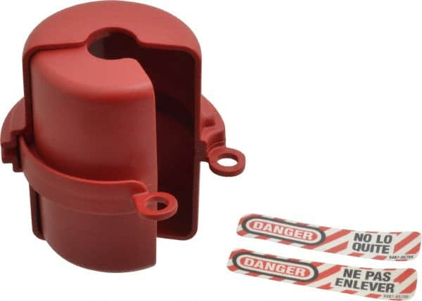 Master Lock - 3/4 Wide, Zenex Thermoplastic Plug-Encasing Plug Lockout - 110/220 Volt, 2-1/4" to 3-1/4" Plug Size, 3/4 Max Cord Diam, Includes Labels, English/French/Spanish - Caliber Tooling