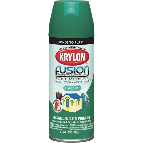 Krylon - Spring Grass, Gloss, Direct to Plastic Spray Paint - Up to 25 Sq Ft per Can, 12 oz Container, Use on Fiberglass, Hard Vinyl, Plastics, PVC, Resin - Caliber Tooling