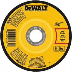 DeWALT - 24 Grit, 7" Wheel Diam, 1/4" Wheel Thickness, 7/8" Arbor Hole, Type 27 Depressed Center Wheel - Aluminum Oxide, Resinoid Bond, 8,700 Max RPM - Caliber Tooling