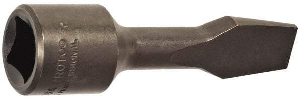 Proto - 1/2" Drive, 1/2" Wide x 0.091" Thick Blade, Standard Slotted Screwdriver Socket - 3-5/32" OAL - Caliber Tooling