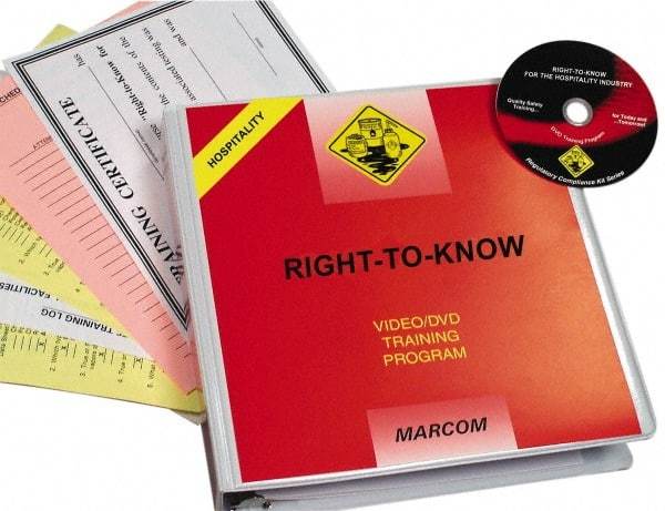 Marcom - Right to Know for Hospitality Industry, Multimedia Training Kit - 21 Minute Run Time DVD, English and Spanish - Caliber Tooling