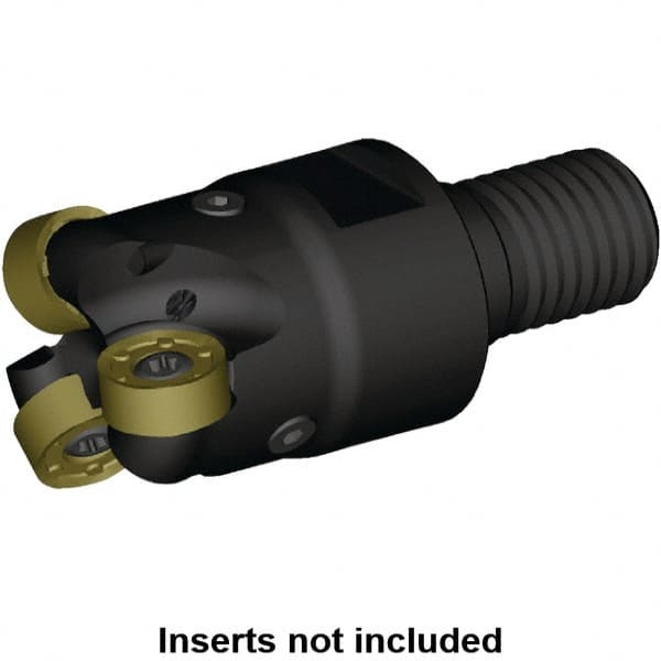 Kennametal - 30mm Cutting Diam, 29mm Shank Diam, 2.97mm Max Depth of Cut, Modular Connection Indexable Copy End Mill - 4 Inserts, RN.J1204M0.. Insert, KDR Toolholder, Steel, Through Coolant - Caliber Tooling