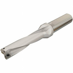 Iscar - 80mm Max Drill Depth, 4xD, 20mm Diam, Indexable Insert Drill - 2 Inserts, 25mm Shank Diam, Whistle Notch Shank - Caliber Tooling