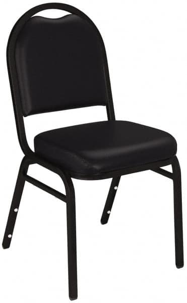 NPS - Vinyl Black Stacking Chair - Black Frame, 17 Inch Wide x 21 Inch Deep x 34 Inch High - Caliber Tooling