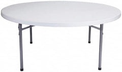 NPS - 29-1/2" High x 71" Diam, Round Folding Table - Speckled Gray - Caliber Tooling