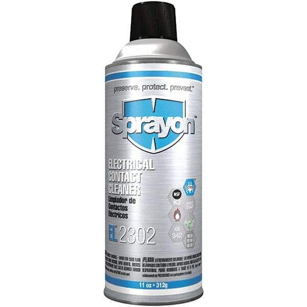 Sprayon - 11 Ounce Aerosol Contact Cleaner - -20°F Flash Point, Flammable, Plastic Safe - Caliber Tooling
