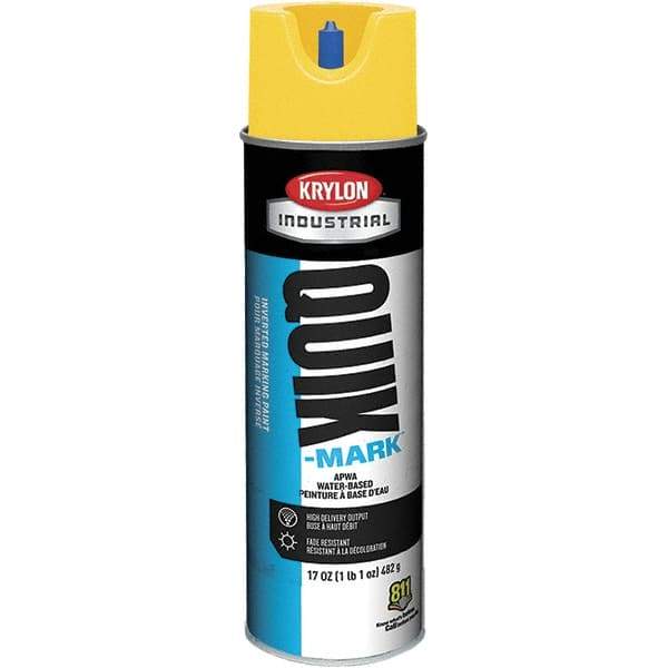 Krylon - 20 fl oz Yellow Marking Paint - 50 to 60 Sq Ft Coverage, Water-Based Formula - Caliber Tooling