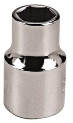 Proto - 1/4" Drive, Deep Hand Socket - 6 Points, 1-63/64" OAL, Chrome Vanadium, Chrome Finish - Caliber Tooling