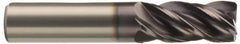 Kennametal - 1/4", 3 Flute, Single End, Solid Carbide, 0.015" Corner Radius End Mill - 3-1/4" OAL, 37° Helix, Right Hand Flute, 1-1/4" LOC, Right Hand Cut - Caliber Tooling