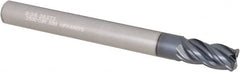 SGS - 1/4", 4 Flute, Single End, Solid Carbide, 0.03" Corner Radius End Mill - 2-1/2" OAL, Right Hand Flute, 1/2" LOC, Right Hand Cut - Caliber Tooling