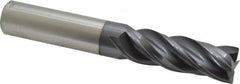 Accupro - 3/4", 4 Flute, Single End, Solid Carbide, Corner Chamfer End Mill - 5" OAL, Right Hand Flute, 2-1/4" LOC, Right Hand Cut - Caliber Tooling