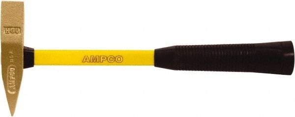 Ampco - 3 Lb Head Scaling Hammer - 15" Long, 1-3/4" Face Diam, Fiberglass Handle - Caliber Tooling