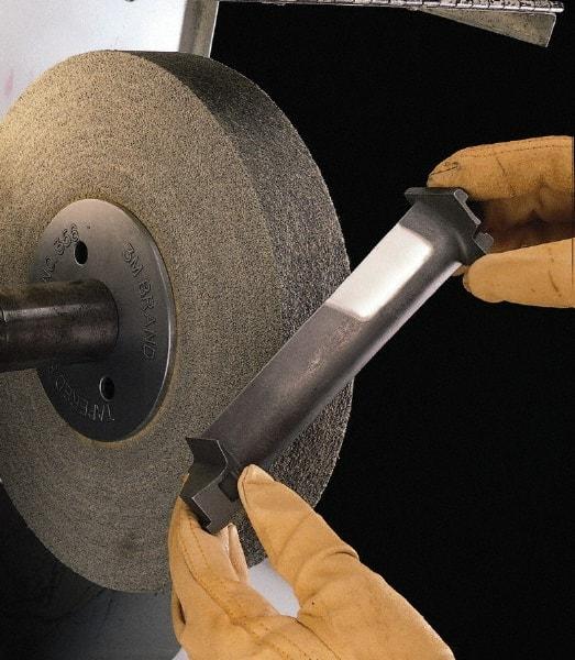 3M - 12" Diam, 24" Face Width, 5" Center Hole, Medium Grade, Aluminum Oxide Deburring Wheel - Convolute, Medium Density 5 Grade, 3,000 RPM - Caliber Tooling