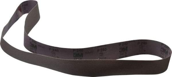 3M - 2" Wide x 60" OAL, 240 Grit, Aluminum Oxide Abrasive Belt - Aluminum Oxide, Very Fine, Coated, X Weighted Cloth Backing, Series 341D - Caliber Tooling