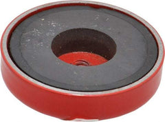 Value Collection - 10-24 Tap, 9 kg Average Pull Force, 1-3/4" Diam, 3/8" High, Ceramic Pot Magnet - Red, 0.34" Countersunk Hole - Caliber Tooling