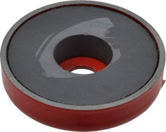 Value Collection - 10-24 Tap, 10 kg Average Pull Force, 2" Diam, 3/8" High, Ceramic Pot Magnet - Red, 0.34" Countersunk Hole - Caliber Tooling