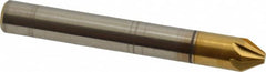 Melin Tool - 1/4" Head Diam, 1/4" Shank Diam, 6 Flute 60° Cobalt Countersink - Caliber Tooling