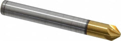 Melin Tool - 1/4" Head Diam, 1/4" Shank Diam, 6 Flute 82° Cobalt Countersink - TiN Finish, 2" OAL, Single End, Straight Shank, Right Hand Cut - Caliber Tooling