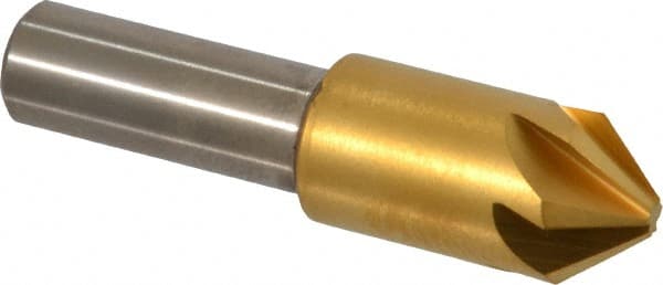 Melin Tool - 1/2" Head Diam, 3/8" Shank Diam, 6 Flute 82° Cobalt Countersink - Caliber Tooling