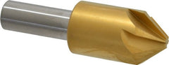 Melin Tool - 7/8" Head Diam, 1/2" Shank Diam, 6 Flute 82° Cobalt Countersink - Caliber Tooling