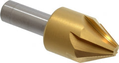 Melin Tool - 1" Head Diam, 1/2" Shank Diam, 6 Flute 60° Cobalt Countersink - Caliber Tooling