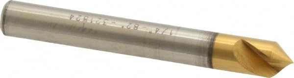 Melin Tool - 1/4" Head Diam, 1/4" Shank Diam, 1 Flute 82° Cobalt Countersink - Caliber Tooling