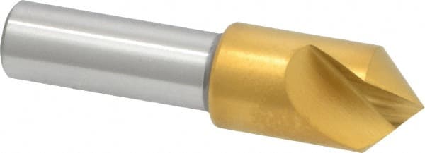 Melin Tool - 1/2" Head Diam, 3/8" Shank Diam, 1 Flute 90° Cobalt Countersink - Caliber Tooling