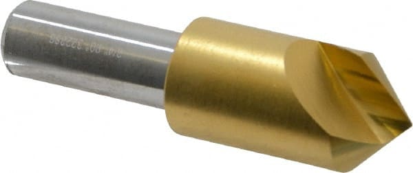 Melin Tool - 3/4" Head Diam, 1/2" Shank Diam, 1 Flute 90° Cobalt Countersink - Caliber Tooling