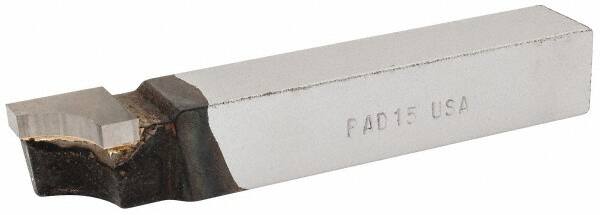 Accupro - 4-1/2 Inch Long, 15/32 Inch Radius, Right Hand, Concave, RAD Style Radius Cutting Tool Bit - 3/4 Inch Long Tip, 3/16 Inch Thick, 3/4 Inch Shank Square, Carbide Tip - Exact Industrial Supply