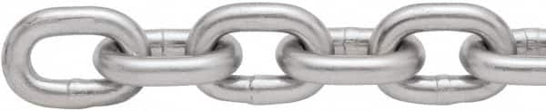 Peerless Chain - 1/2" Welded Proof Coil Chain - 4,500 Lb Capacity, Grade 30, Cut to Length, Low Carbon Steel, Zinc Plated Finish - Caliber Tooling