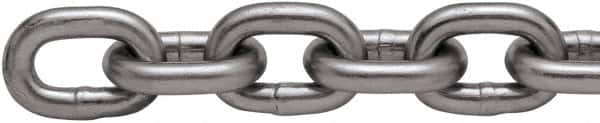 Peerless Chain - 75 Ft. Long, 5400 Lbs. Load Capacity, Carbon Steel High Test Chain - 4 Grade, 1.34 Inch Inside Long x 0.569 Inch Inside Wide - Caliber Tooling