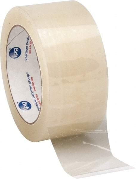 Intertape - 2" x 60 Yd Clear Rubber Adhesive Sealing Tape - Polypropylene Film Backing, 3 mil Thick, 32 Lb Tensile Strength, Series 1100 - Caliber Tooling