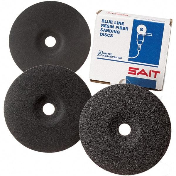 Sait - 7" Diam 7/8" Hole 220 Grit Fiber Disc - Very Fine Grade, Silicon Carbide - Caliber Tooling