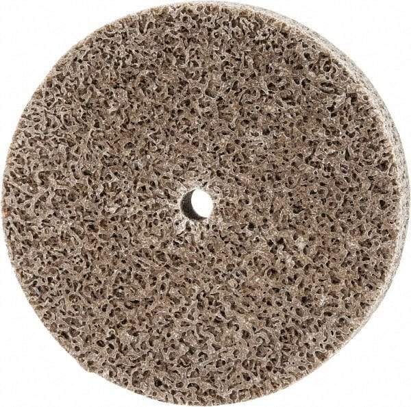 Merit Abrasives - 3" Diam, 1/2" Face Width, 1/4" Center Hole, Medium Grade, Aluminum Oxide Deburring Wheel - Unitized, Hard Density 8 Grade, 18,000 RPM - Caliber Tooling