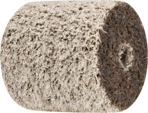 Merit Abrasives - 1" Diam, 1" Face Width, 3/16" Center Hole, Medium Grade, Aluminum Oxide Deburring Wheel - Unitized, Medium Density 6 Grade, 25,000 RPM - Caliber Tooling