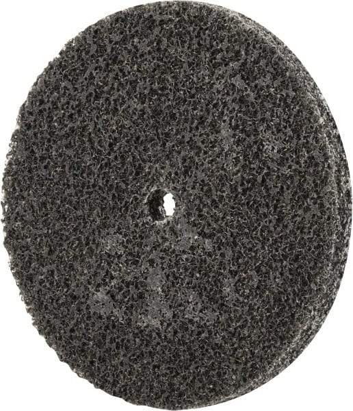 Merit Abrasives - 3" Diam, 1/4" Face Width, 1/4" Center Hole, Fine Grade, Silicon Carbide Deburring Wheel - Unitized, Soft Density 2 Grade, 12,000 RPM - Caliber Tooling