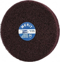 Merit Abrasives - 5" Diam, Medium Mounted Scrubber Buffing Wheel - 3 Ply, Medium Grade, 1/4" Shank Diam, 4,000 RPM - Caliber Tooling