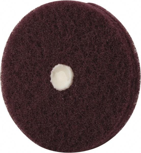 Merit Abrasives - 4" Diam, Medium Mounted Scrubber Buffing Wheel - 2 Ply, Very Fine Grade, 1/4" Shank Diam, 6,000 RPM - Caliber Tooling